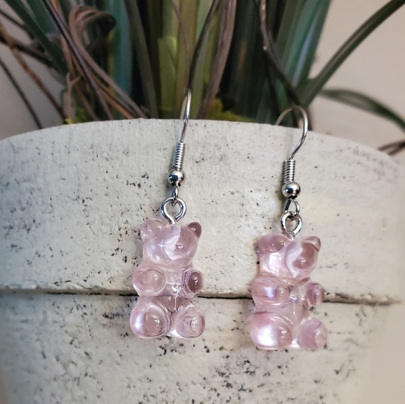 Pink Gummy Bear Earrings - Picture 6 of 8
